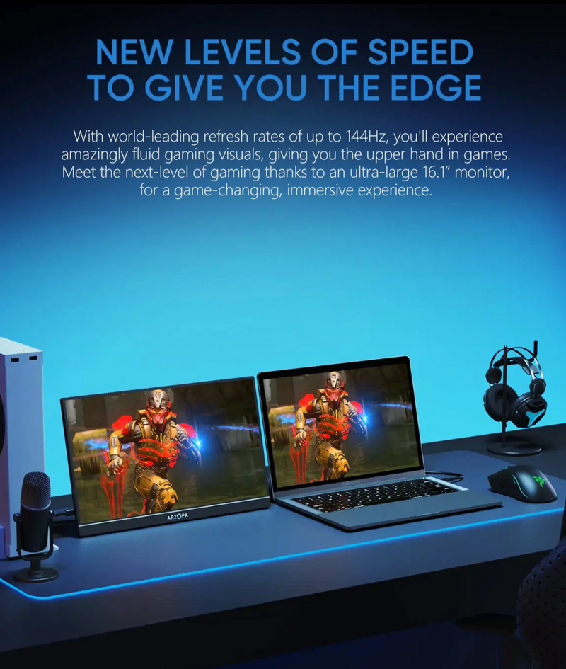 Arzopa Z1FC 144Hz Portable Gaming Monitor | 16.1" Screen